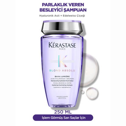 Kerastase Blond Absolu Bain Lumiere Sarı ve Röfleli Saçlar için Renk Koruma Şampuanı 250ml resmi